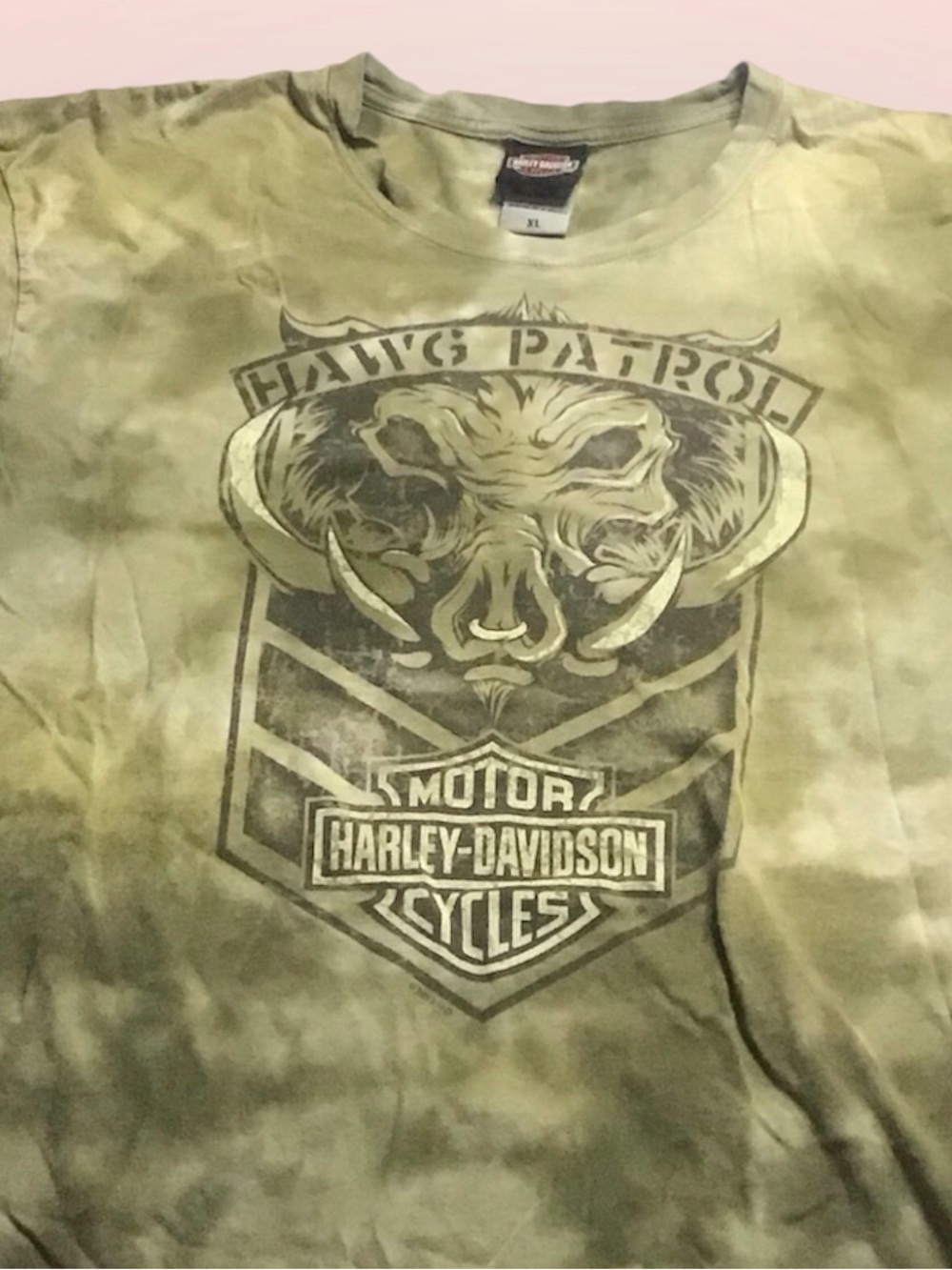 Harley-Davidson Olive Green Tie-Dye Thiel's Wheels Graphic Tee